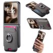 Moto Razr 60 Ultra Gray Twill Fabric Card Bag Ring Magnetic Case - 1