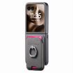 Moto Razr 60 Ultra Gray Twill Fabric Card Bag Ring Magnetic Case - 2
