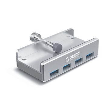 ORICO MH4PU-P 4 Port USB3.0 Clip-type HUB, Aluminum Alloy, Silver - 1