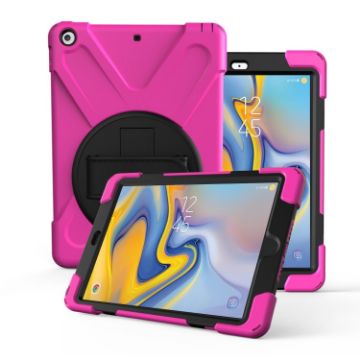 Galaxy Tab A 8.0 T387 Case: 360 Rotation, PC + Silicone, Holder, Strap - 1