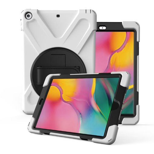 Galaxy Tab A 8.0 2019 T290/T295 360 Rotation Case with Holder & Strap White - 1