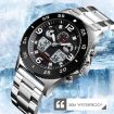 SKMEI 1538 Men's Sports Watch, Large Dial, Black Silicone Belt - 3
