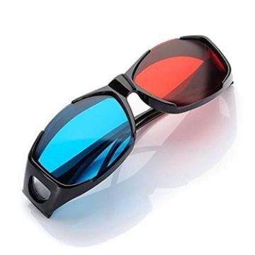 Red Blue Anaglyph 3D Glasses for Games & Movies - Plastic Frame - 1