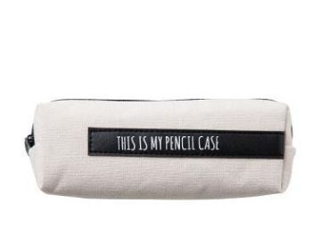 Large Creative School Pencil Case - White-Black Stripe Pen Bag - 1