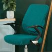 Universal Stretch Office Chair Cover Set, Dark Blue - Back & Cushion Cover - 1
