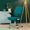 Universal Stretch Office Chair Cover Set, Dark Blue - Back & Cushion Cover - 2
