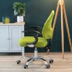 Universal Stretch Office Chair Cover Set, Dark Blue - Back & Cushion Cover - 6