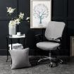 Universal Stretch Office Chair Cover Set, Silver Grey - Back & Cushion Cover - 2