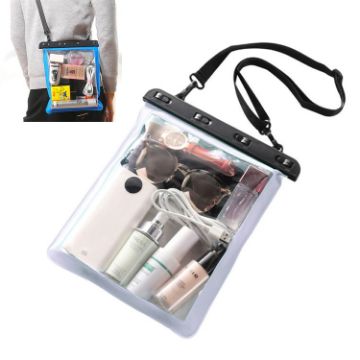 Transparent Waterproof Bag for Mobile Phone & Small Items - White - 1