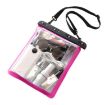 Rose Red Waterproof Transparent Bag for Phone & Small Items - Outdoor Use - 2