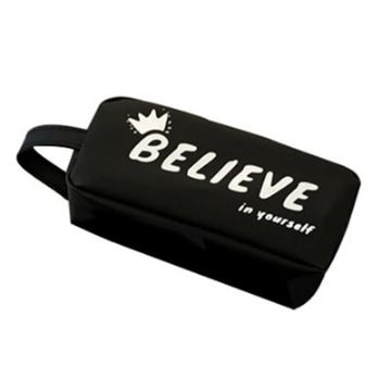 Black Silicone Pen Box Pencil Case - Large Letter School Stationery Supplies - 1