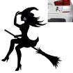 Sexy Witch Fashion Car Sticker Vinyl Decals, 15x14cm, Black Decor - 1