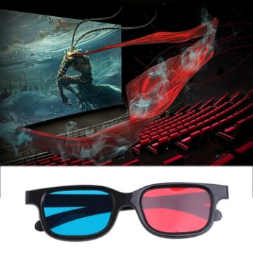 10pcs Universal 3D Glasses Black Frame Red Blue Cyan Anaglyph 0.2mm - 1