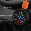 3 In 1 Car USB Charger with Voltage Display & Lighter (Red Blue) - 4