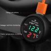 3 In 1 Car USB Charger with Voltage Display & Lighter (Red Green) - 4