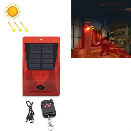 Solar Alarm Light 129dB Human Body Induction Remote Control N911C English - 1