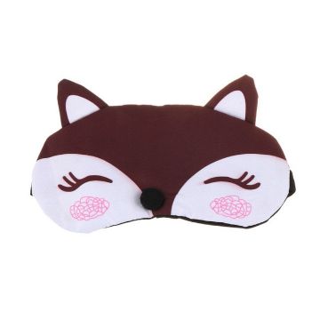 Cute Fox 3D Sleep Mask - Travel Sleeping Cover Ice Mask (Coffee) - 1