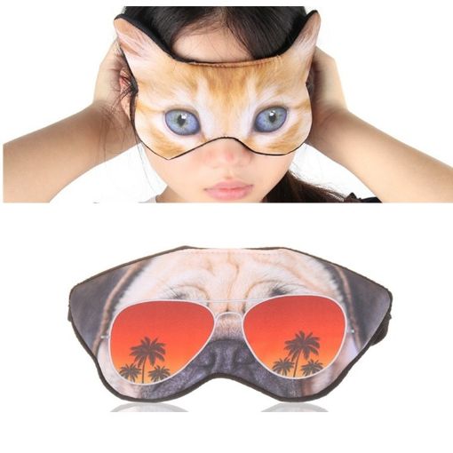 3D Cartoon Animal Eye Mask - Glasses Dog Sleeping Shade Mask - 1