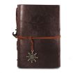 Vintage Pirate Anchors PU Leather Spiral Notebook Diary, Size L (Coffee) - 1