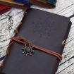 Vintage Pirate Anchors PU Leather Spiral Notebook Diary, Size L, Blue - 8