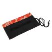 Golden Red Sea Wave Canvas Pencil Case - Large Capacity, 48 Holes - 4