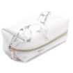 Marble Pattern Pencil Cases - Large Capacity PU Leather Bag (White) - 2