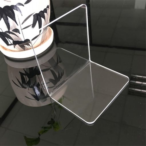Clear Acrylic Bookends L-Shaped Desk Organizer for Office & School - 1