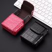 Stone Pattern Black PU Leather Cigarette, Lighter & Business Card Case - 2