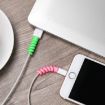 Silicone Data Cable Protective Cover - 4pcs Spiral Style Anti-Break (Blue) - 5