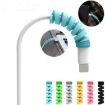 Silicone Data Cable Protective Cover - 4pcs Spiral Style Anti-Break (Blue) - 6