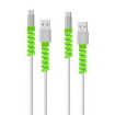 Silicone Data Cable Protective Cover - 4pcs Spiral Style (Green) - 1
