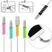 Silicone Data Cable Protective Cover - 4pcs Spiral Style (Green) - 3