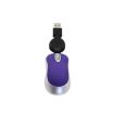 Purple Mini Computer Mouse - Retractable USB, Optical, Ergonomic, 1600 DPI - 2