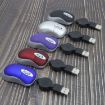 Retractable USB Mini Computer Mouse - 1600 DPI Optical Ergonomic (Silver) - 5