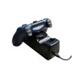 PS4 Wireless Controller USB Dual Charger Dock with LED Indicator (Black) - 5