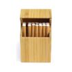 Carbonized Bamboo Creative Wooden Cigarette Case with Magnet Clamshell - 1