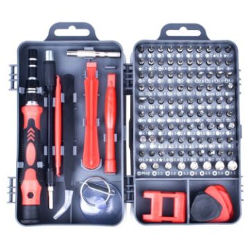 110 in 1 Magnetic Screwdriver Set for Mobile Phone Repair (Dark Gray+Red) - 1