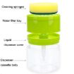 Green Kitchen Detergent Press Bottle with Dish Brush and Soap Box - 3