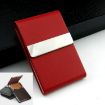 Red PU Cigarette Pack Business Card Holder - Thin Case for Men & Women - 1