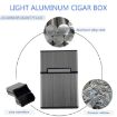 Gray Aluminum Cigar Cigarette Case Tobacco Holder Pocket Box Storage - 8