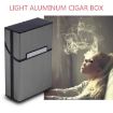 Gray Aluminum Cigar Cigarette Case Tobacco Holder Pocket Box Storage - 9
