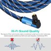 EMK 10m Blue 90 Swivel Right Angle Optical Audio Cable Nylon Mesh - 5