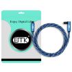 EMK 10m Blue 90 Swivel Right Angle Optical Audio Cable Nylon Mesh - 6
