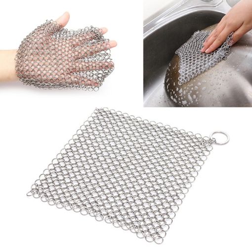 Stainless Steel Cast Iron Cleaner Pot Brush, 44" Kitchen Scrubber Tool - 1