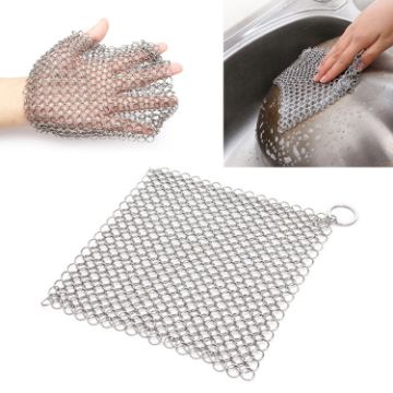 Stainless Steel Cast Iron Cleaner Pot Brush, 66 Inch Kitchen Tool - 1