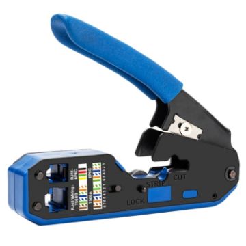 RJ45 Crystal Head 8P6P Network Tool with Wire Stripping & Crimping Pliers - 1