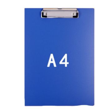 A4 Blue File Board Folder - Student Writing & Menu Paper Clip Holder - 1