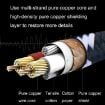 0.5m Guitar Cable 6.35mm TS Straight + Elbow Oxygen-Free Copper Core - 6
