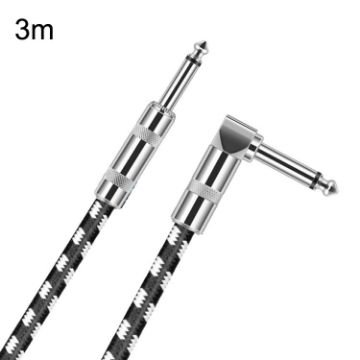 3m Guitar Cable TS 6.35mm Oxygen-Free Copper Core Straight & Elbow - 1