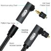 EMK 10m 90 Swivel Right Angle Rotatable Optical Audio Cable - Black - 3